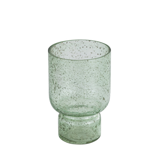 Laurynn Groene Steen Look Glazen Theelicht Op Voet S - Set van 6 15.5x10x10 cm