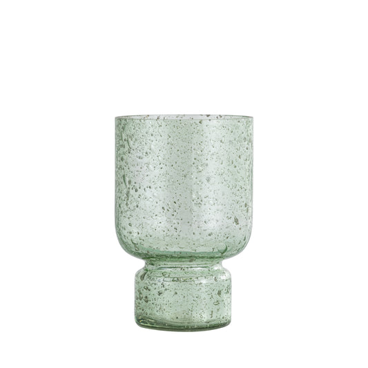 Laurynn Groene Steen Look Glazen Theelicht Op Voet S - Set van 6 15.5x10x10 cm