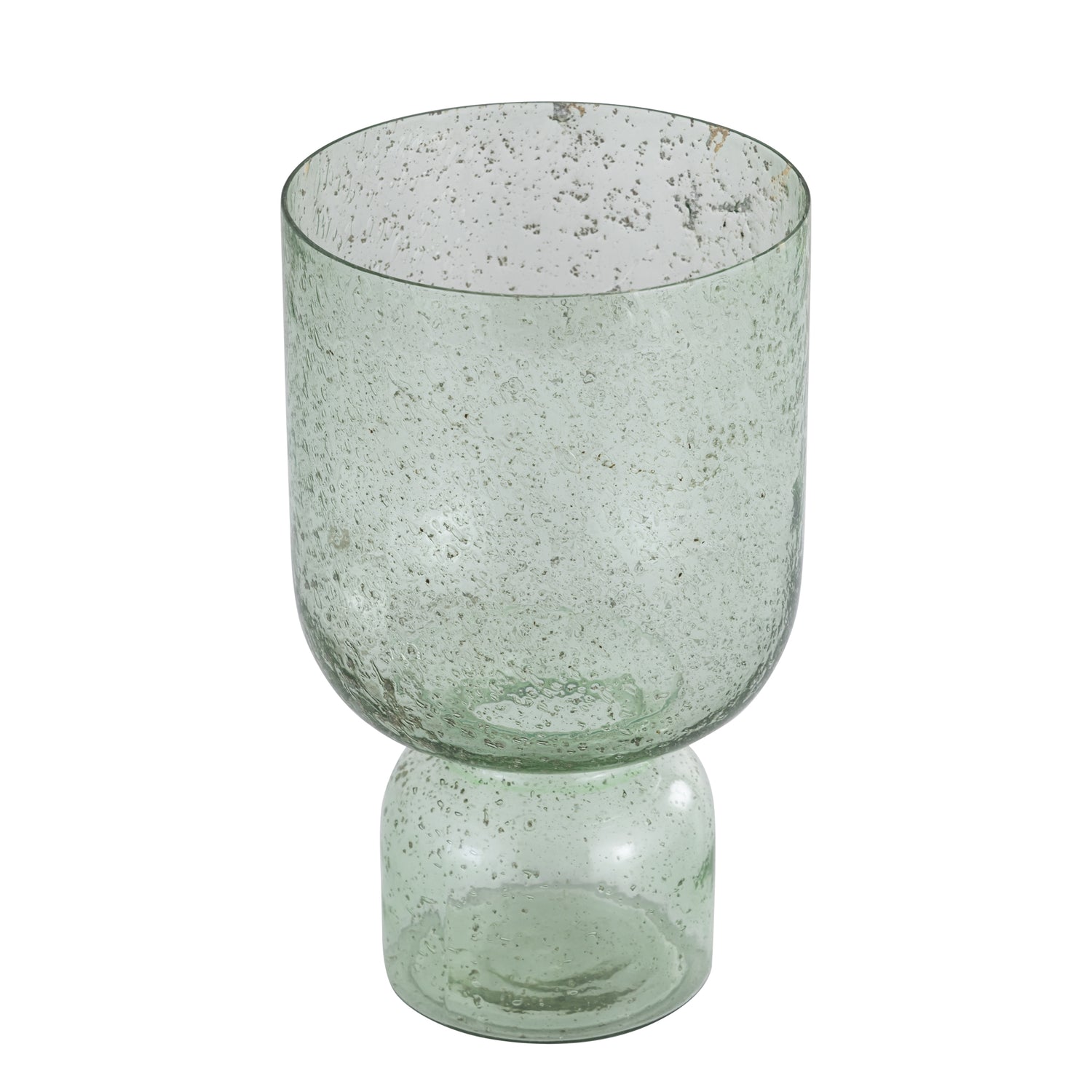 Laurynn Groen Stenen Look Glazen Stormlight Op Voet - Set van 2 - 2 Sets 30x18x18 cm