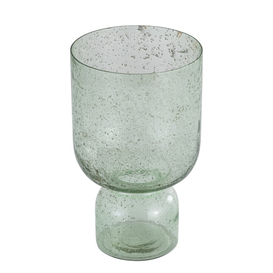 Laurynn Groen Stenen Look Glazen Stormlight Op Voet - Set van 2 - 2 Sets 30x18x18 cm