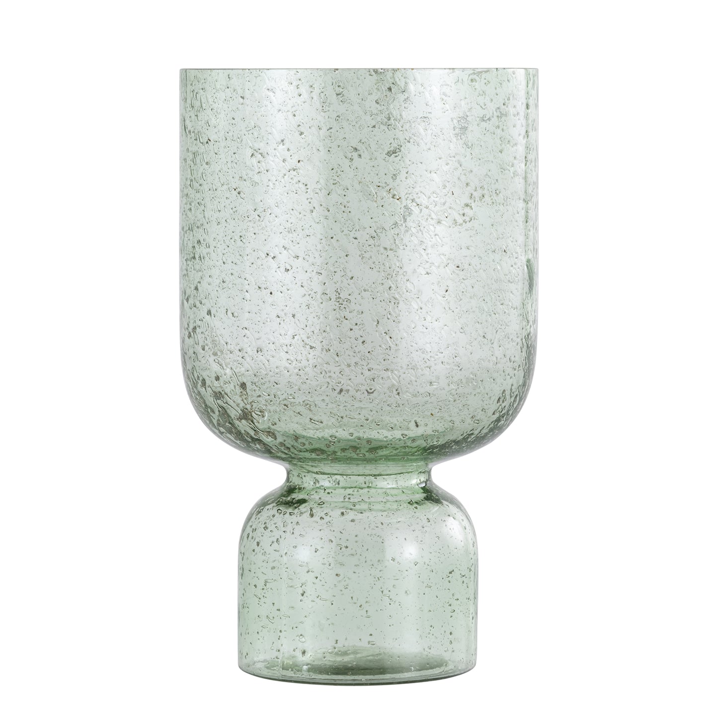 Laurynn Groen Stenen Look Glazen Stormlight Op Voet - Set van 2 - 2 Sets 30x18x18 cm