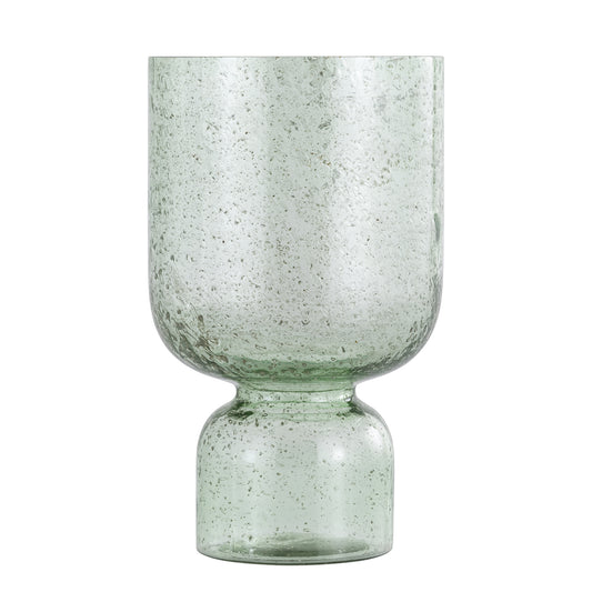 Laurynn Groen Stenen Look Glazen Stormlight Op Voet - Set van 2 - 2 Sets 30x18x18 cm