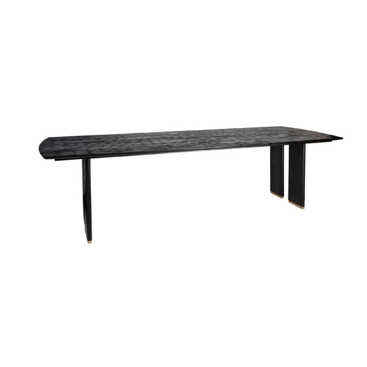 Liber Zwarte Mangohout Eettafel 200cm Met Gouden Poten 77x200x100 cm