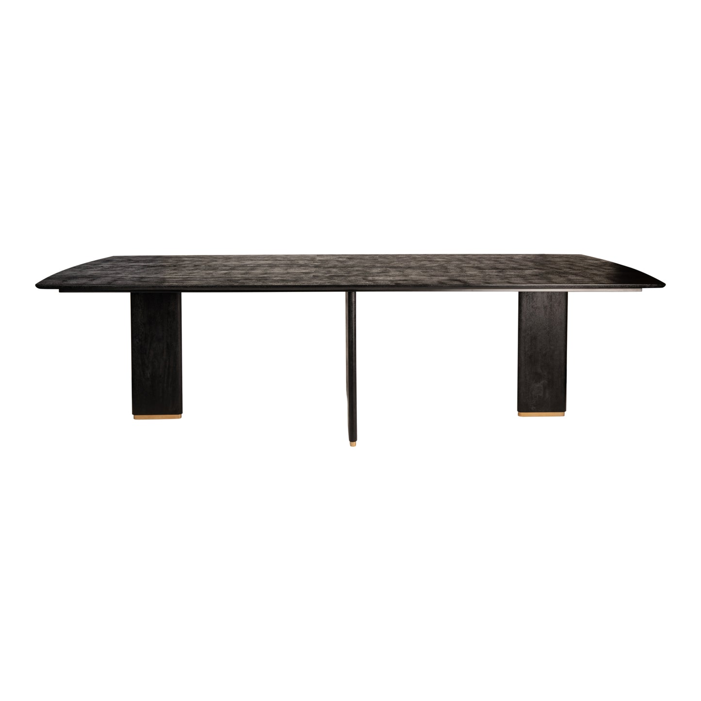 Liber Zwarte Mangohout Eettafel 240cm Gouden Poot 77x240x100 cm