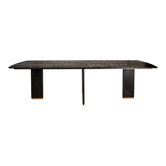 Liber Zwarte Mangohout Eettafel 240cm Gouden Poot 77x240x100 cm