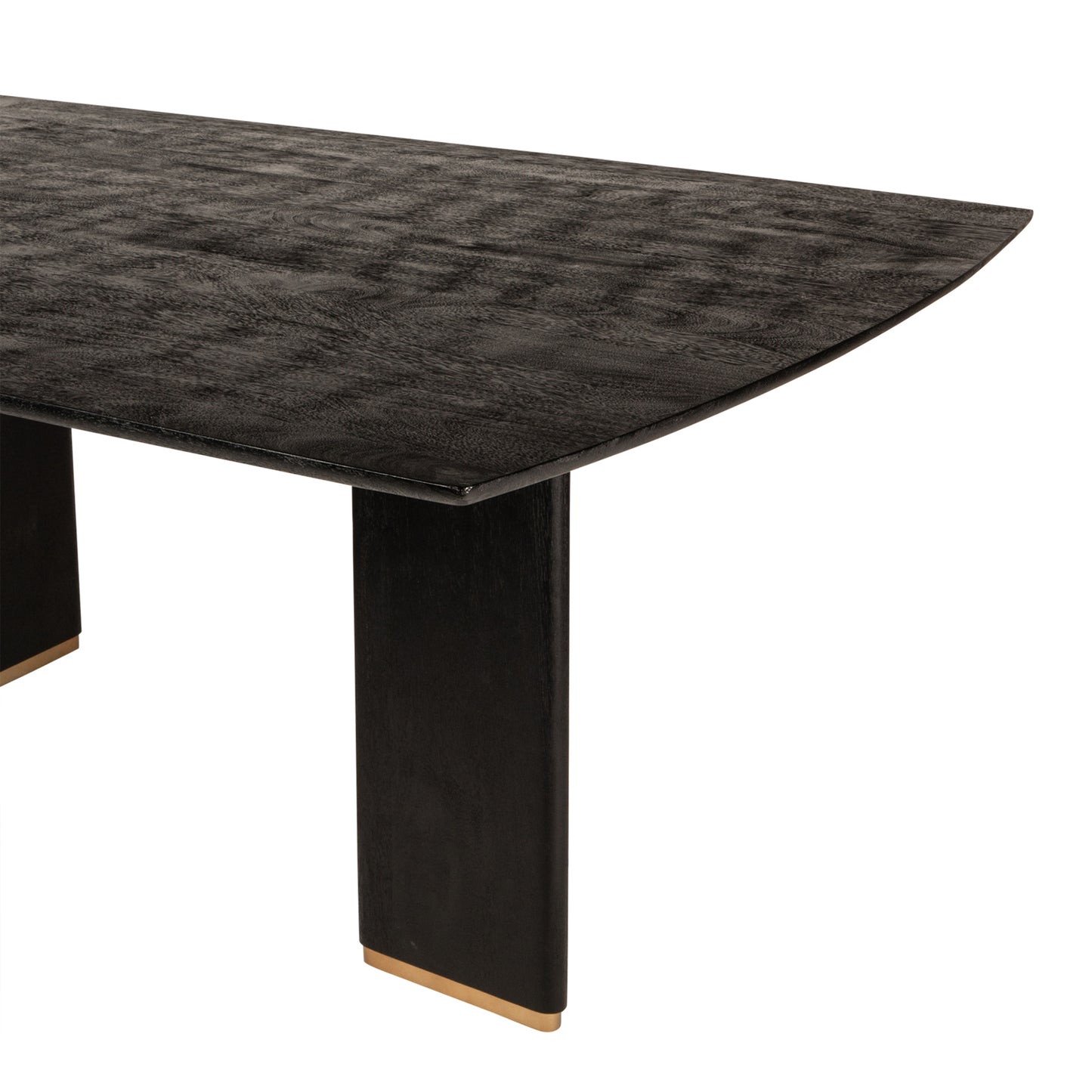 Liber Zwarte Mangohout Eettafel 240cm Gouden Poot 77x240x100 cm