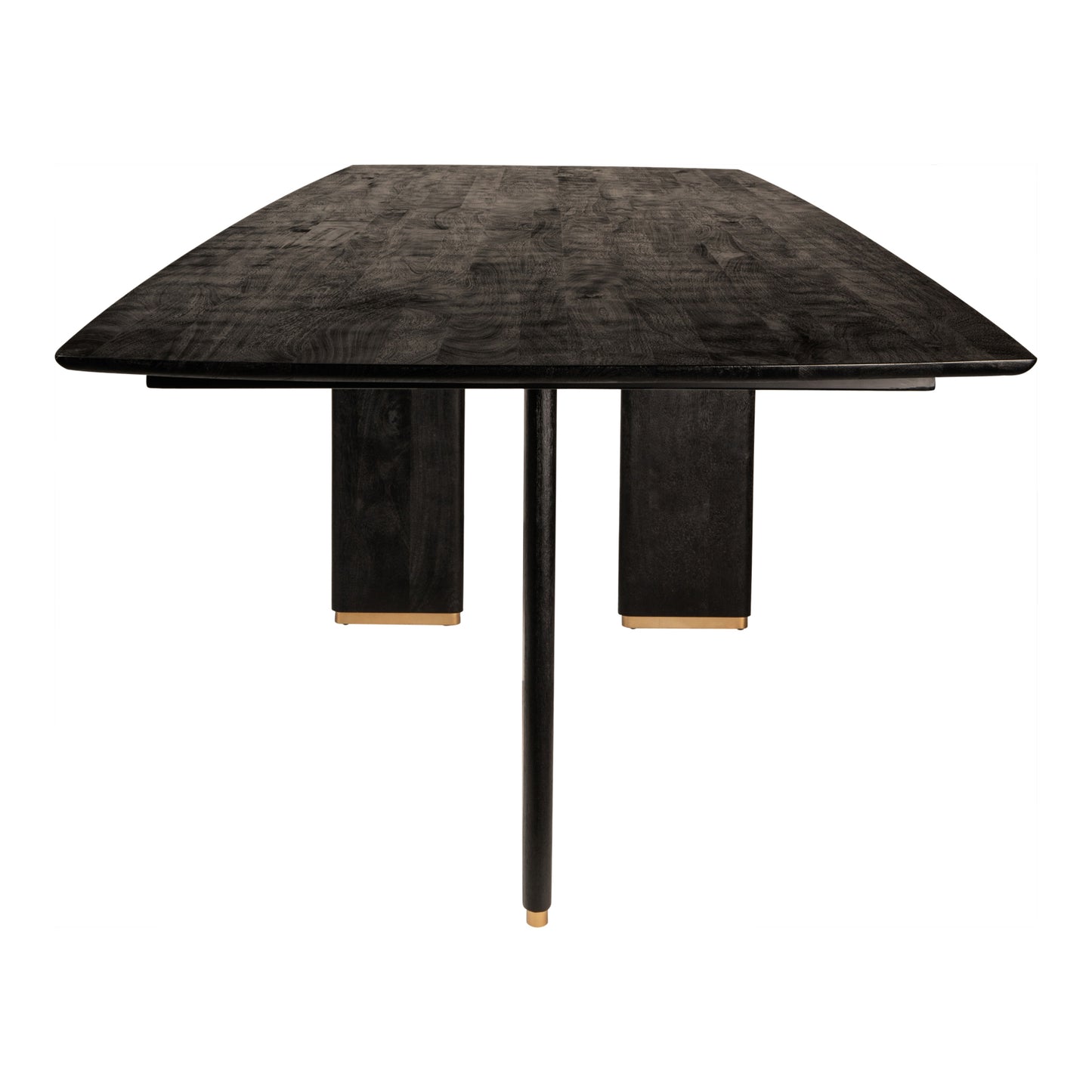 Liber Zwarte Mangohout Eettafel 240cm Gouden Poot 77x240x100 cm