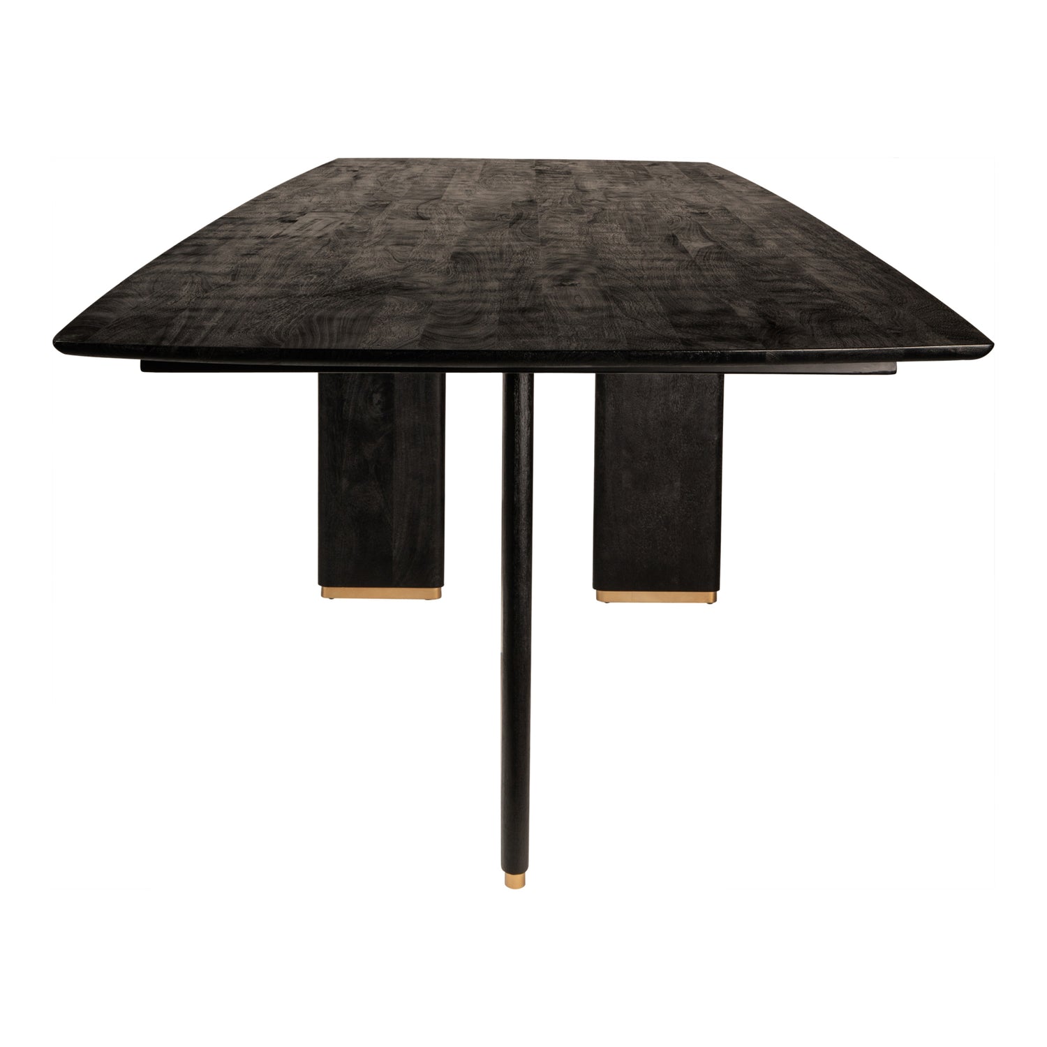 Liber Zwarte Mangohout Eettafel 240cm Gouden Poot 77x240x100 cm