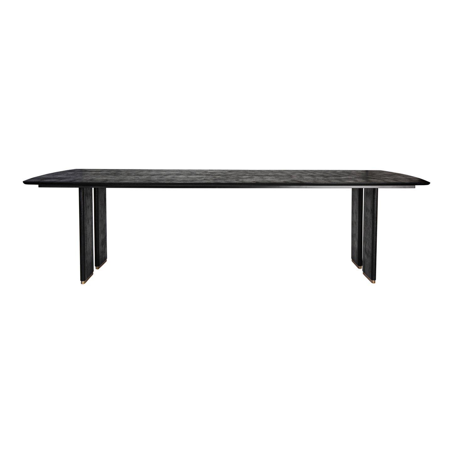 Liber Zwarte Mangohout Eettafel 280cm Gouden Poten 77x280x110 cm