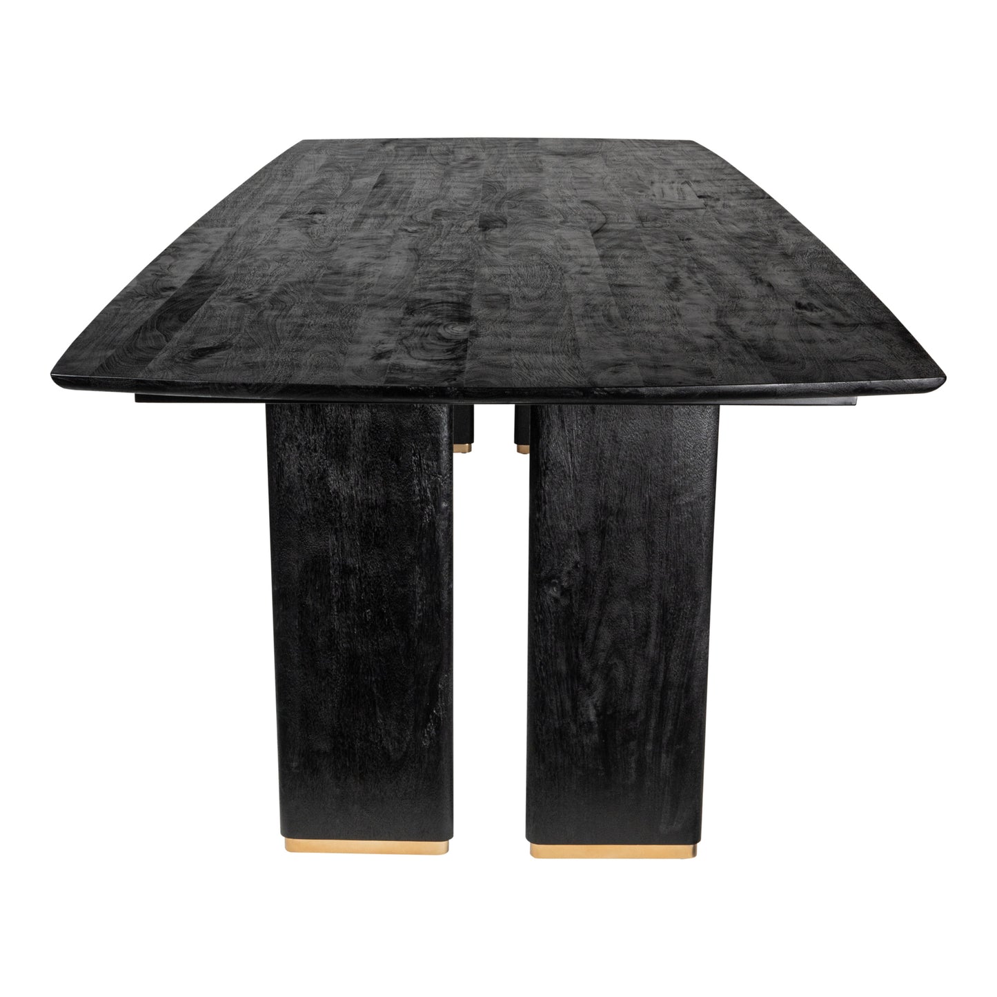 Liber Zwarte Mangohout Eettafel 280cm Gouden Poten 77x280x110 cm