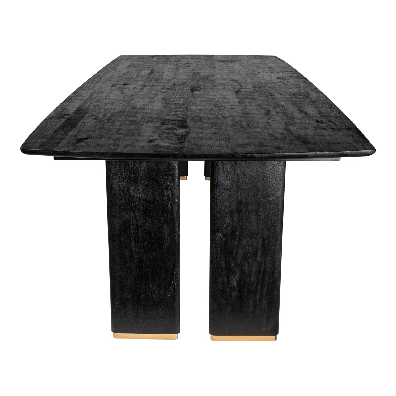 Liber Zwarte Mangohout Eettafel 280cm Gouden Poten 77x280x110 cm