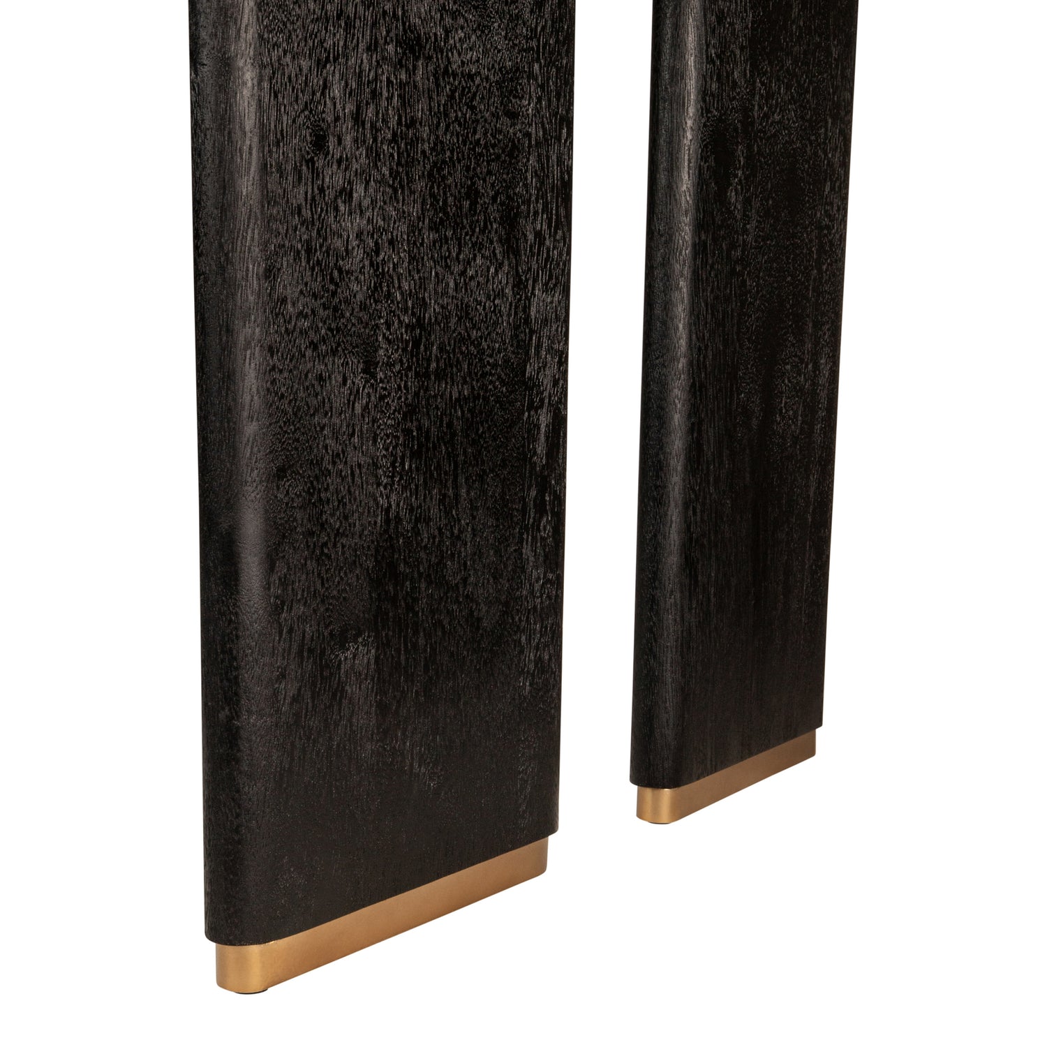 Liber Zwarte Mangohout Eettafel 280cm Gouden Poten 77x280x110 cm