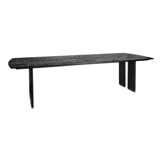 Liber Zwarte Mangohout Eettafel 280cm Gouden Poten 77x280x110 cm