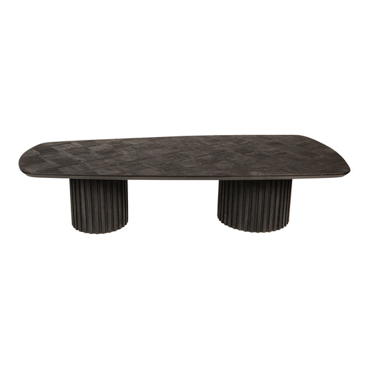 Fieron Black Wooden Coffee Table Double Round Base