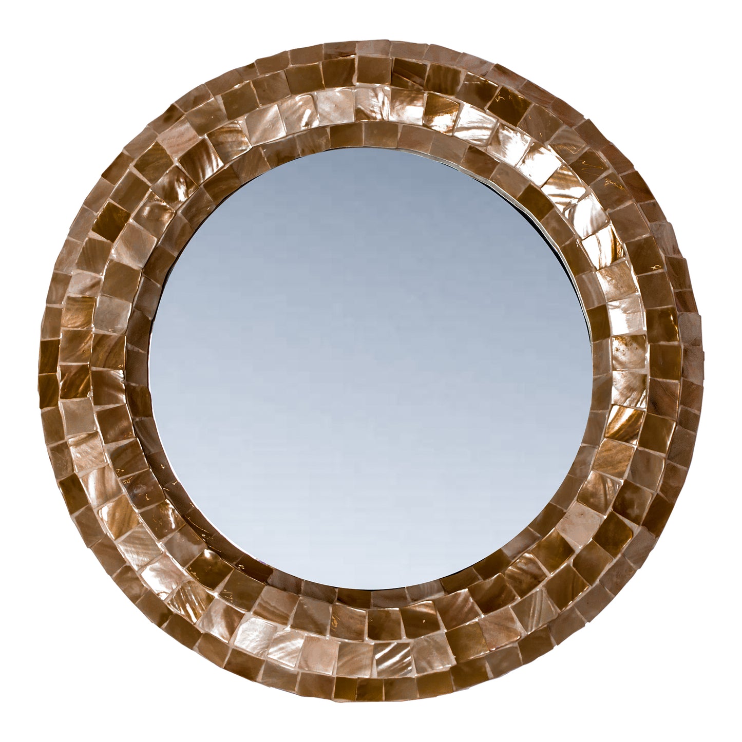 Chelsae Brons Poly Ronde Schelp Spiegel Klein 62x62x6 cm