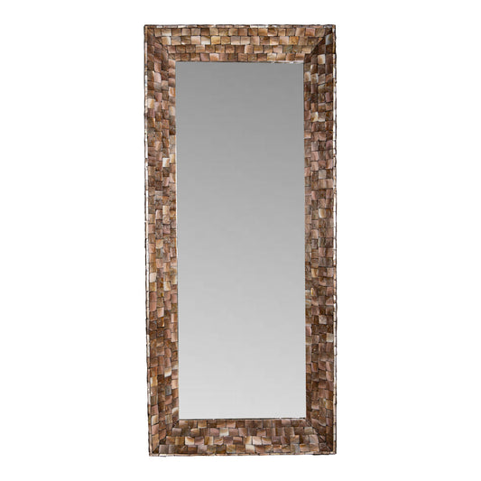 Chelsae Bronze Poly Rectangle Shell Mirror