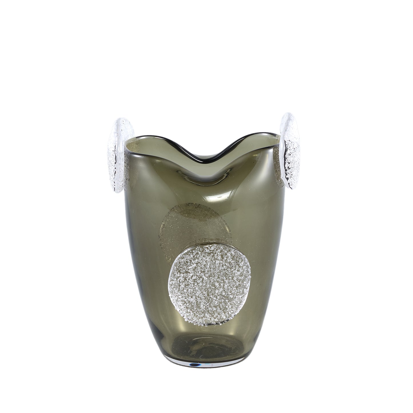 Giah Groen Glazen Vaas Met Deco Rounds S 27x19x19 cm