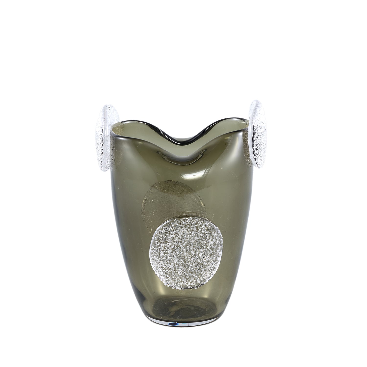Giah Groen Glazen Vaas Met Deco Rounds S 27x19x19 cm