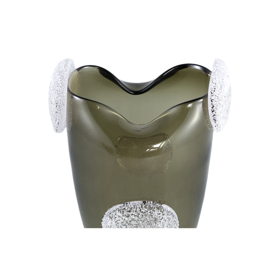 Giah Groen Massief Glas Vaas Met Deco Rounds L 30x20x19 cm