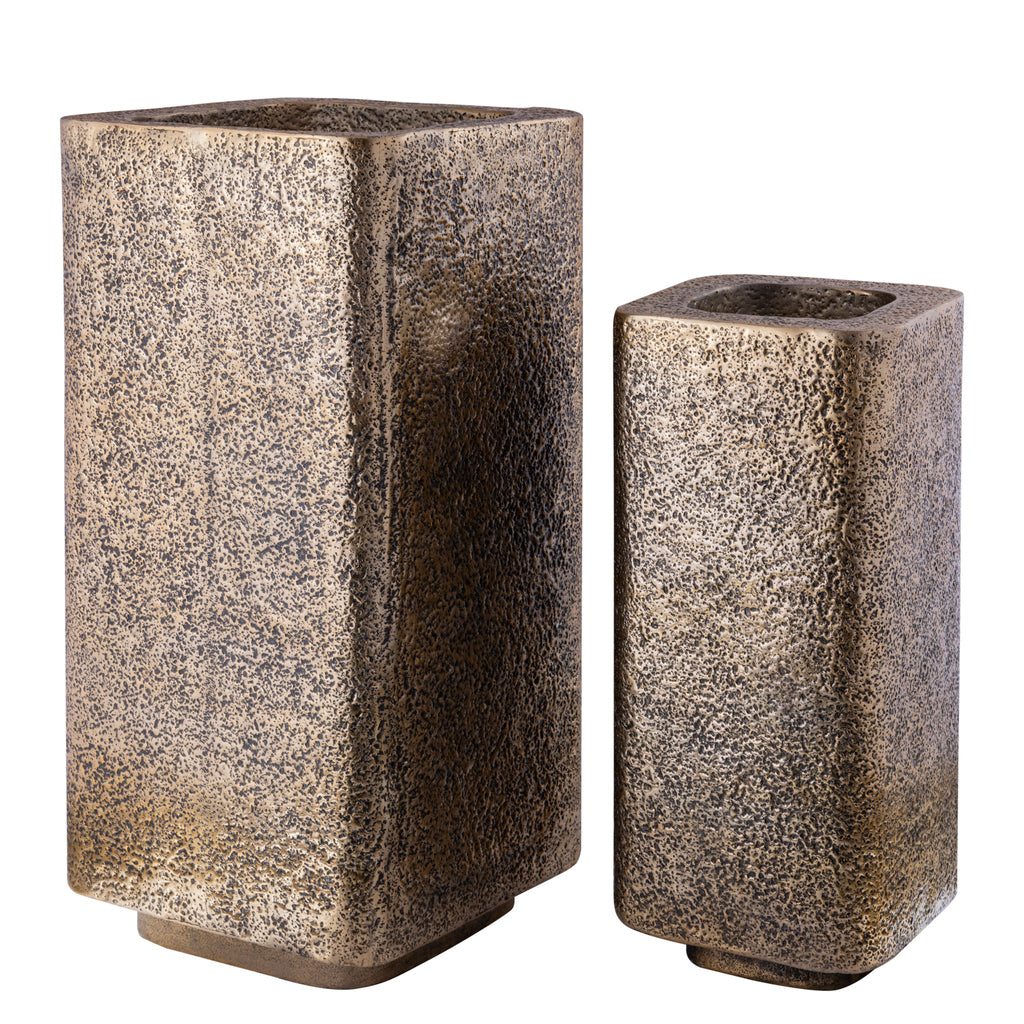 Indira Gouden Aluminium Pot Set van 2 Met Dik Randje 99x48x48 cm