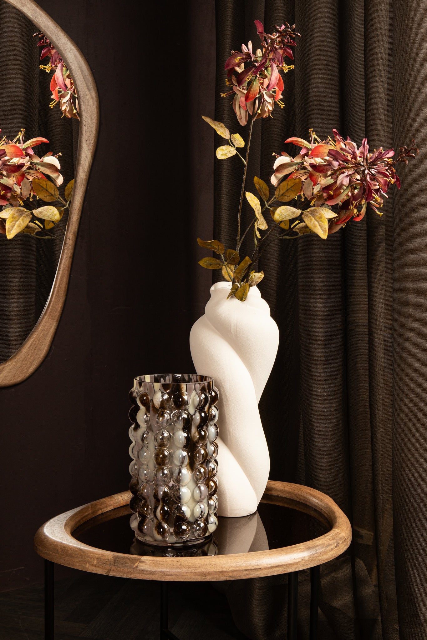 Donnella Cream Ceramic Matt Glazed Thick SwirlpotL
