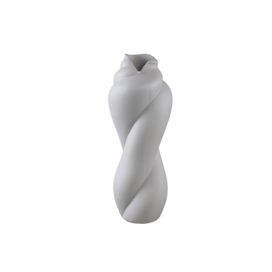 Donnella Taupe Ceramic Matt Glazed Thick SwirlpotL