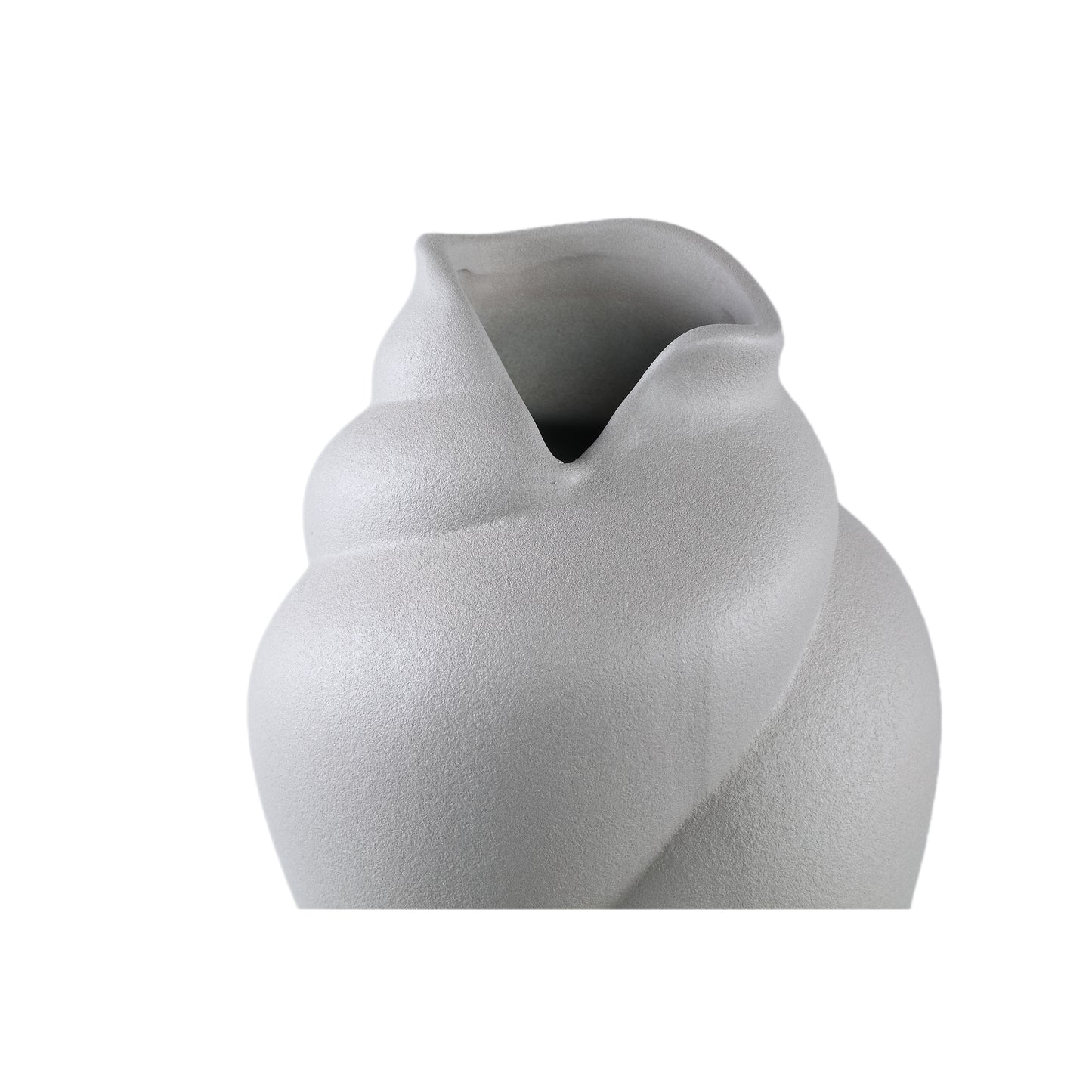 Donnella Taupe Ceramic Matt Glazed Thick SwirlpotL