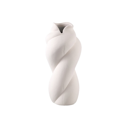Donnella Crème Keramische Pot Set van 2 Stuks - Mat Glazuur met Swirl - 2 Sets 35x16x16 cm