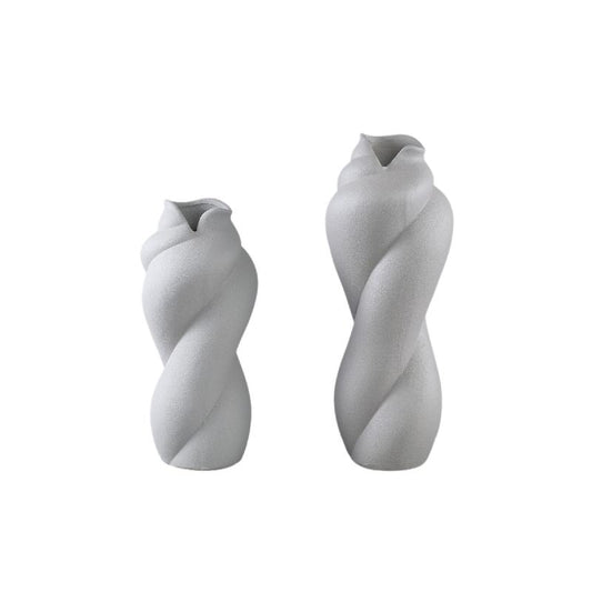 Donnella Taupe Keramische Pot Set van 2 Stuks 35x16x16 cm