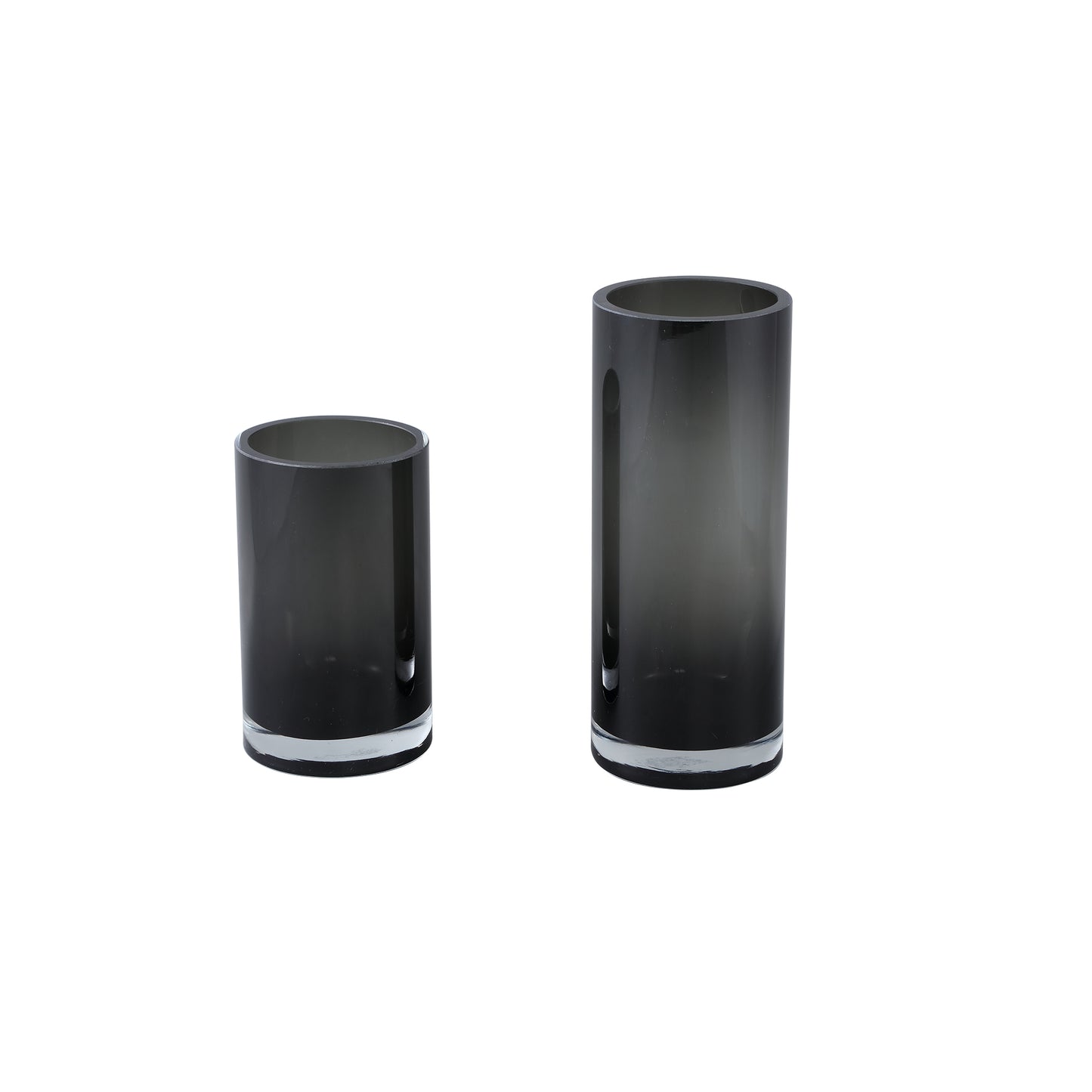 Tammara Black Thick Glass Vase Simple Round L