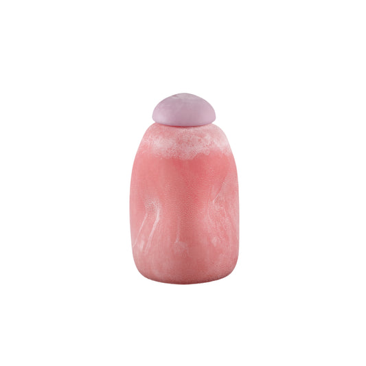 Karlie Pink Matte Glass Bulb Vase Purple Top