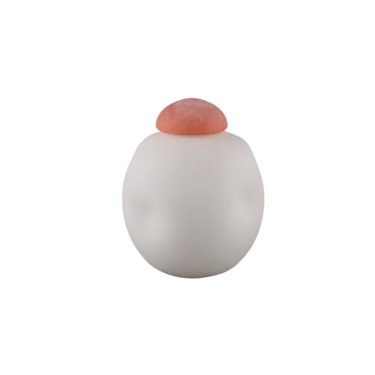 Karlie White Matte Glass Bulb Vase Orange Top