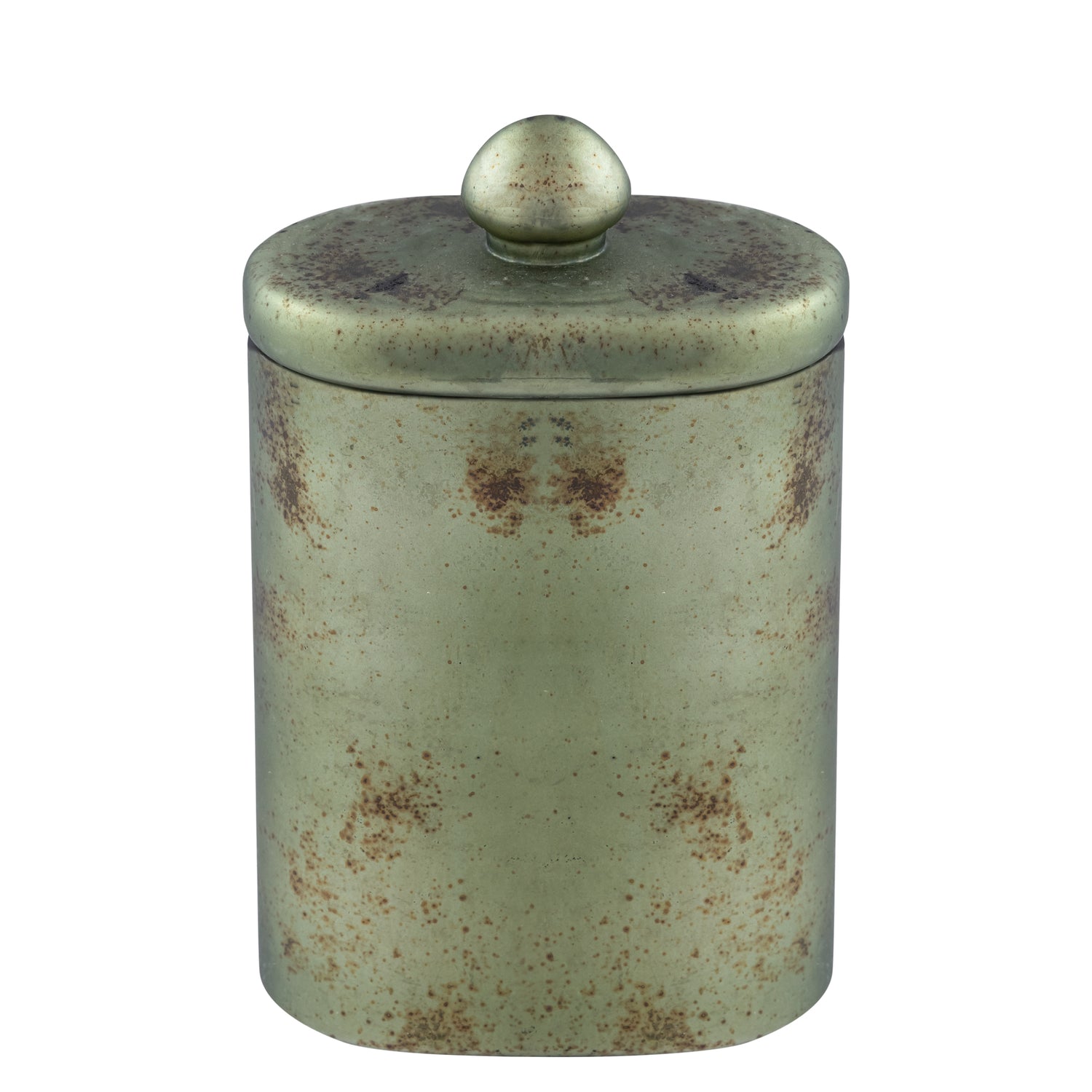 Bader Groen Antiek Glazen Opbergdoos Set van 6 Stuks - 6 Sets 20x8x13 cm