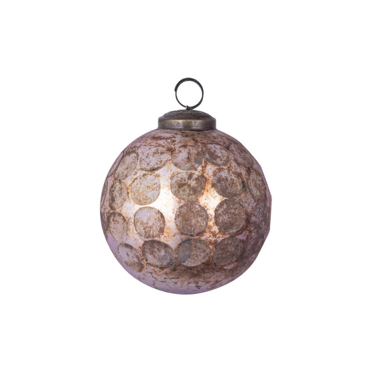 Tamarrah Koperen Glazen Kerstbal Bolpatroon S - Set van 12 10x10x10 cm