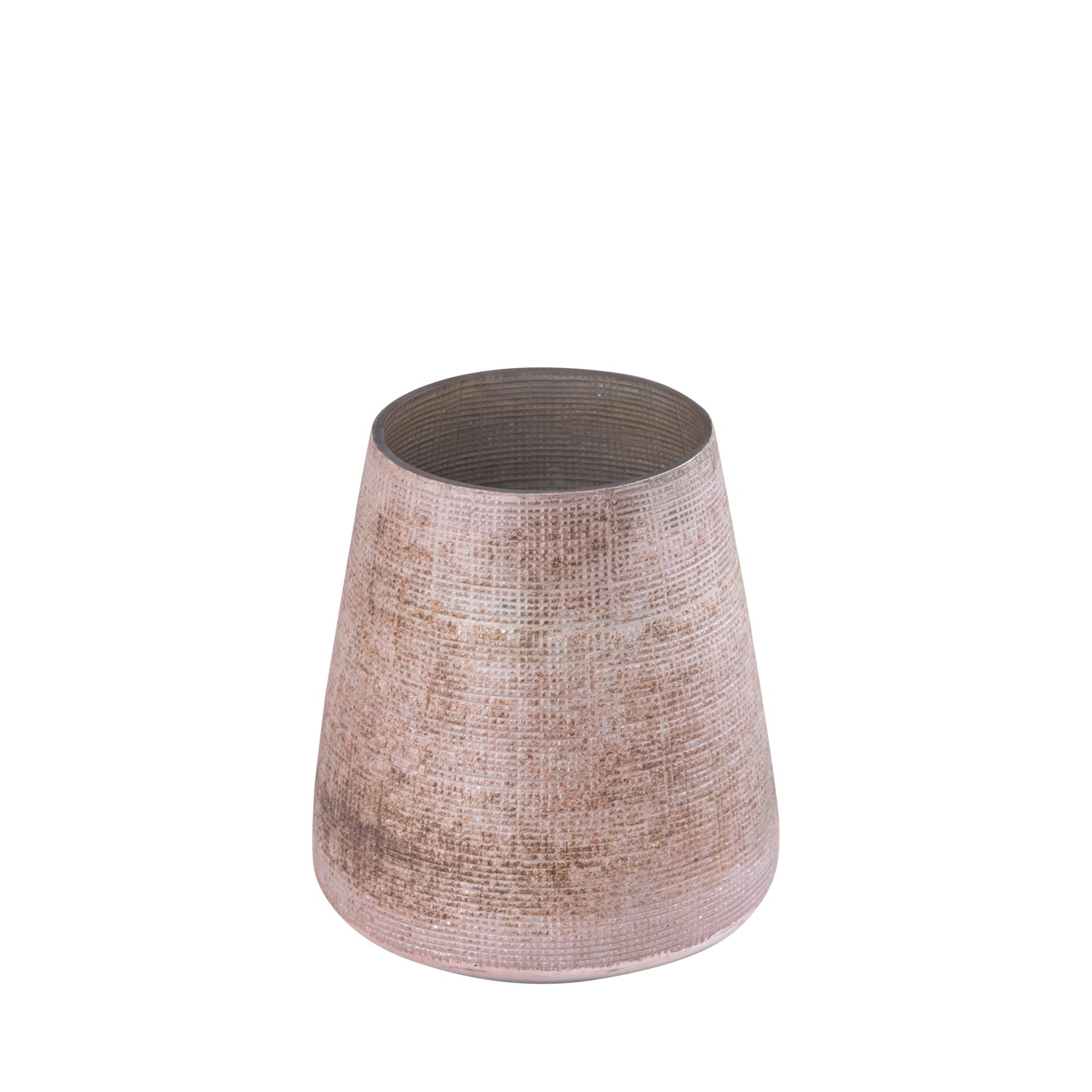 Komal Roze Glas Windlicht Stormpatroon Set van 6 Stuks - 6 Sets 15x13x13 cm