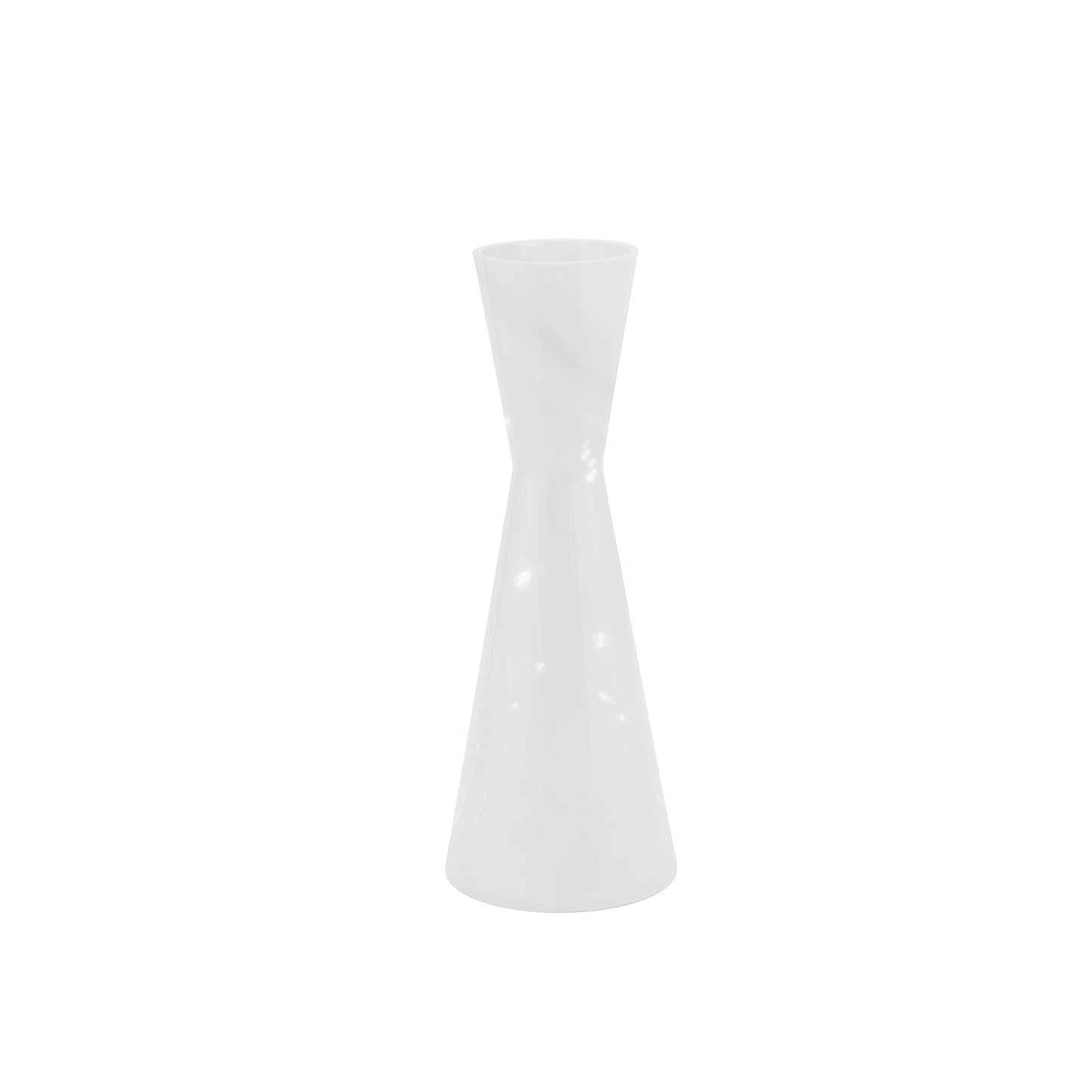 Corena White Glass Vase Solid Black Double Cone L