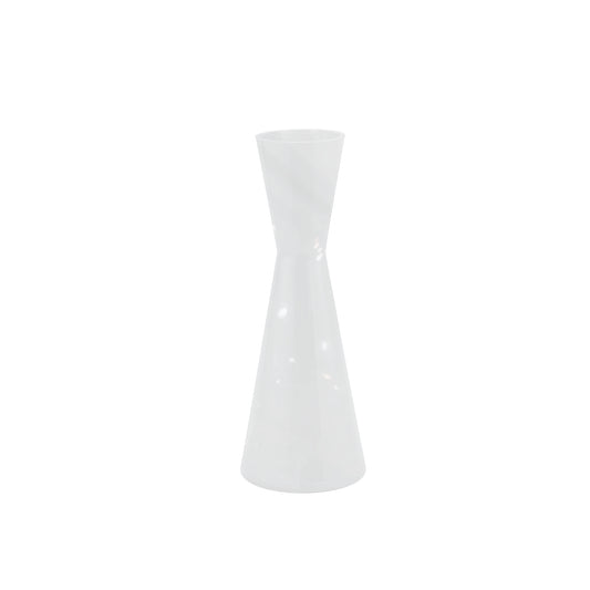 Corena White Glass Vase Solid Black Double Cone L