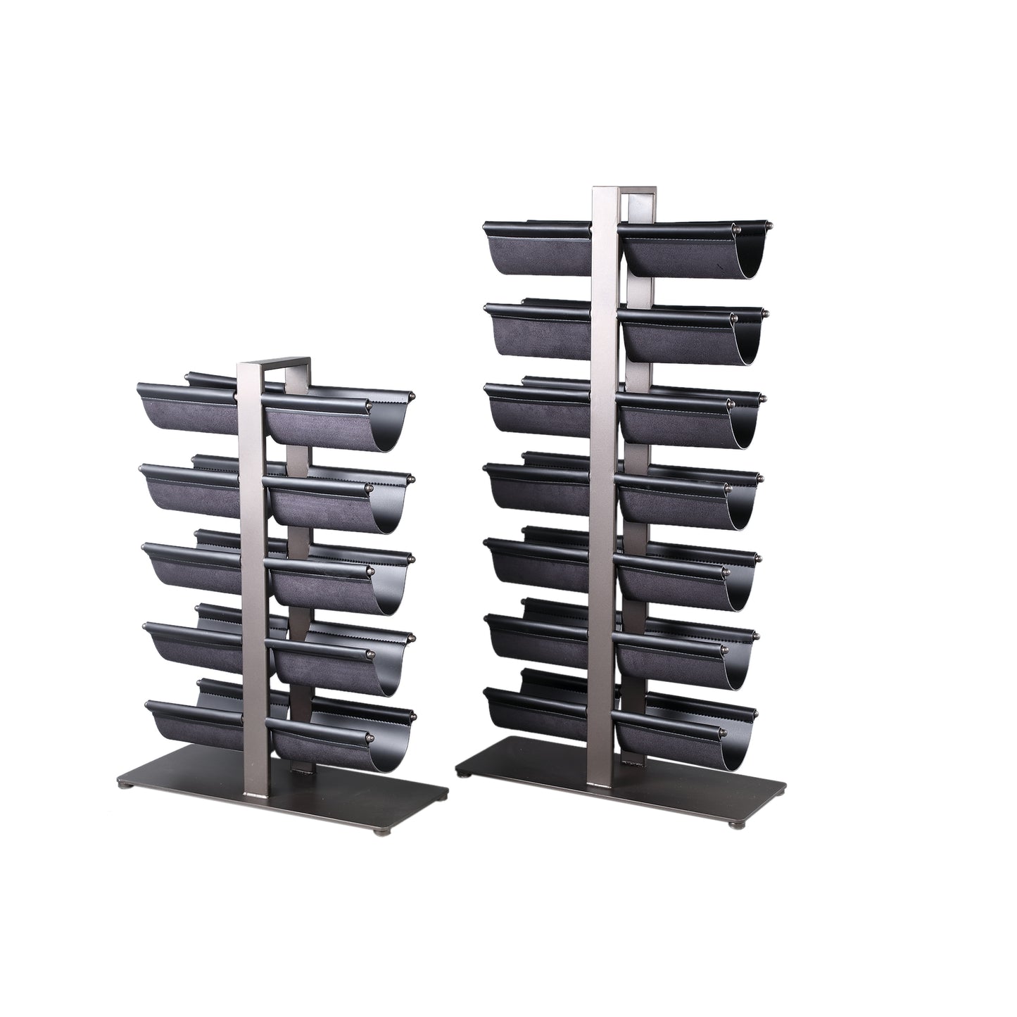 Davitt Black Steel Winerack PU Leather Holders L
