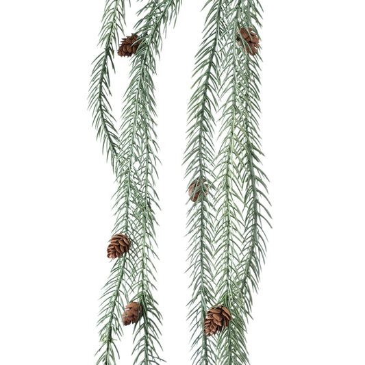 Twig Plant Kunsttak Groen Dennentakken Met Dennenappels Set Van 6 Stuks - 6 Sets 155x125x17 cm