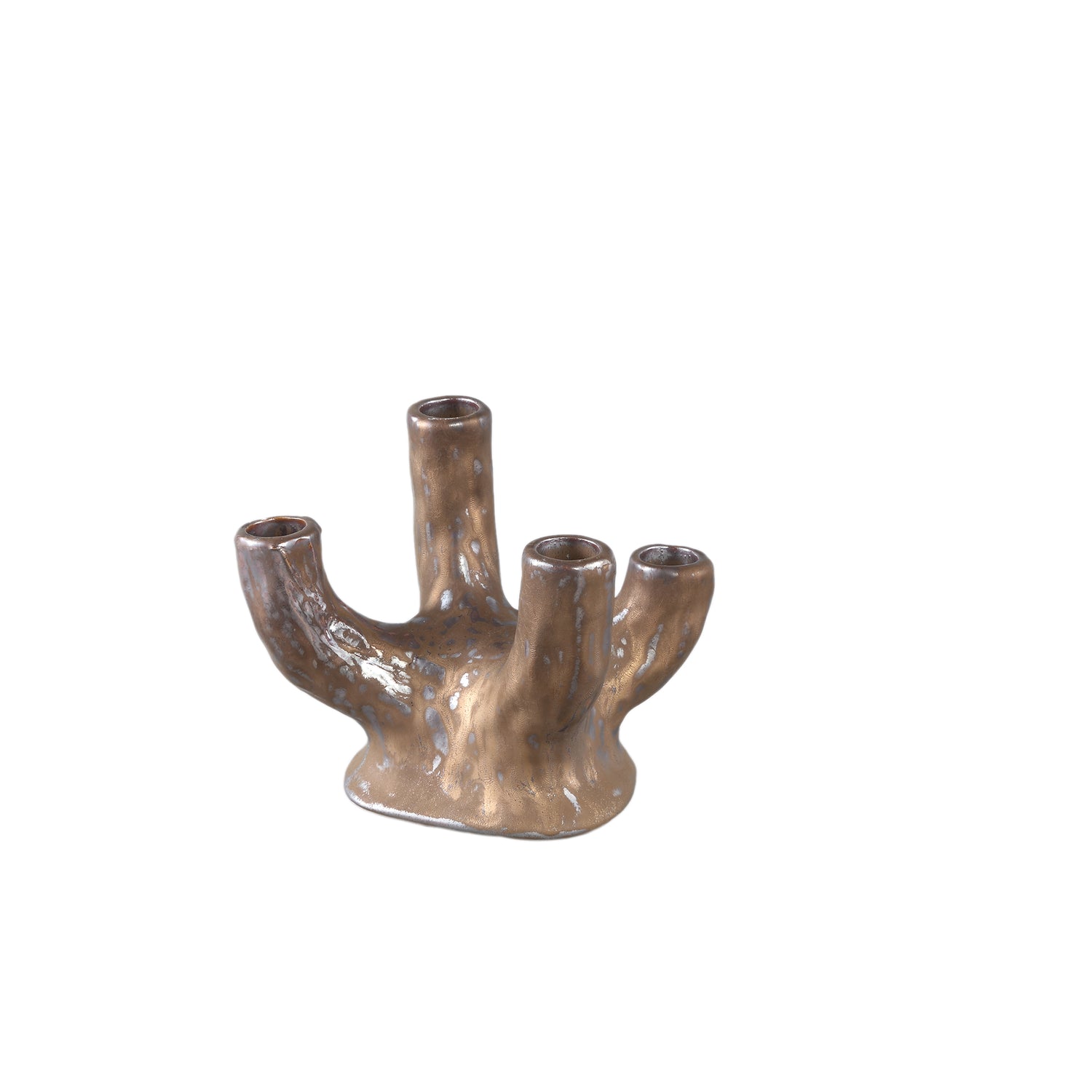 Shivas Bronzen Keramische Kandelaar 4-armig Set van 4 - 4 Sets 15x18.5x14 cm