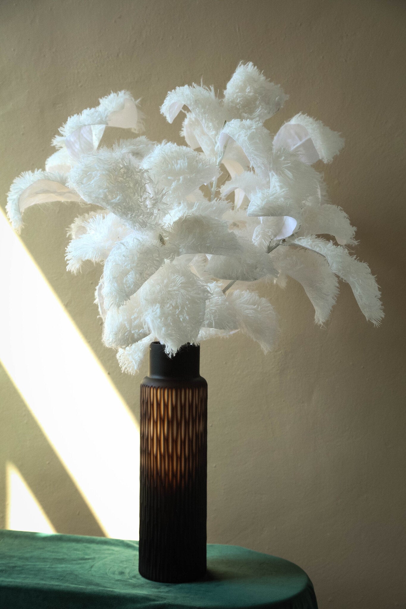 Leaves Plant Witte Magnolia Bladtak Behaard - Set van 6 84x36x26 cm