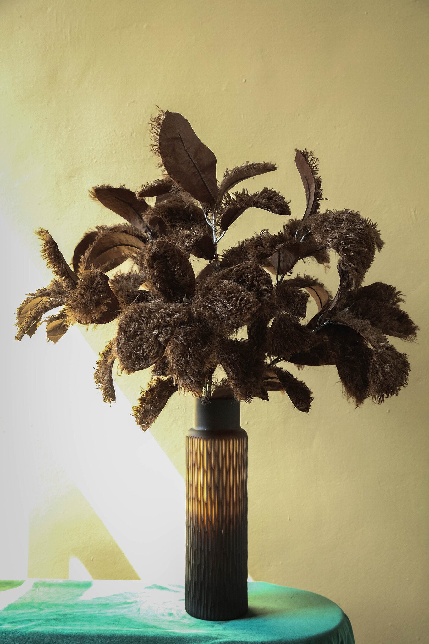 Leaves Plant Bruine Stof Magnolia Blad - Set van 6 84x36x26 cm