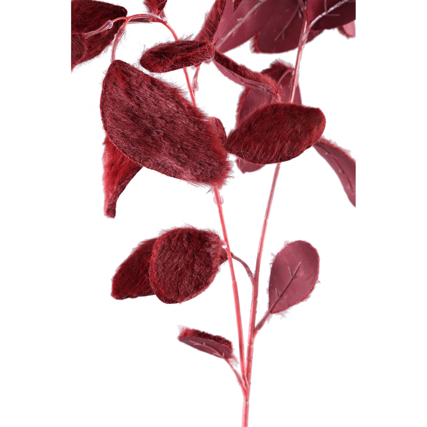 Leaves Plant Rood Stof Eucalyptus Spray - Set van 12 80x44x30 cm