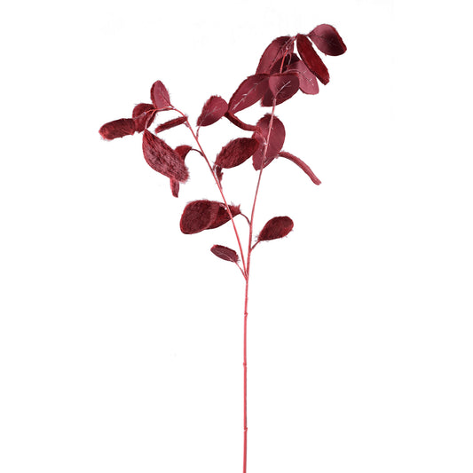 Leaves Plant Rood Stof Eucalyptus Spray - Set van 12 80x44x30 cm