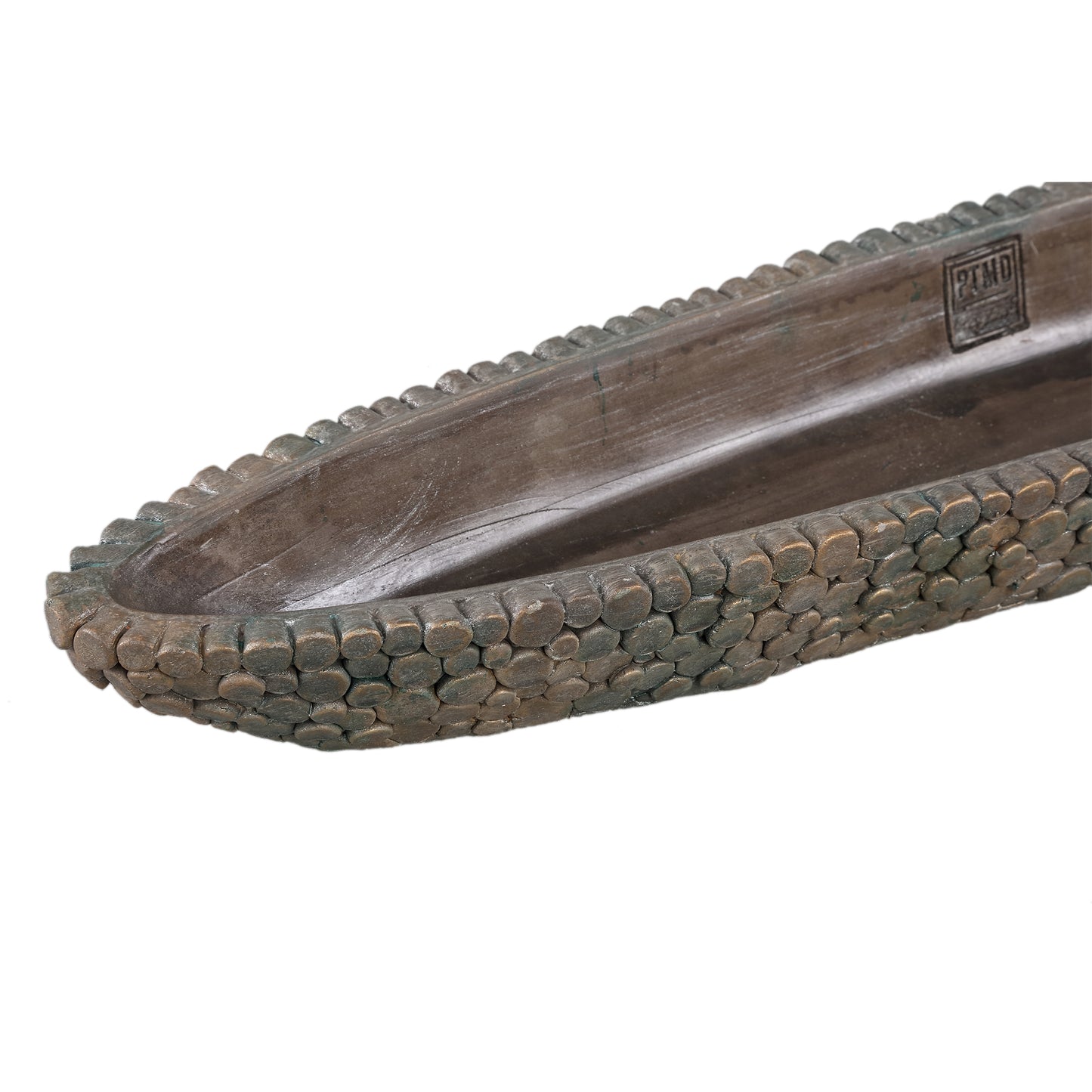 Jannicke Black Cement Bowl Boat Shape Dot PatternL