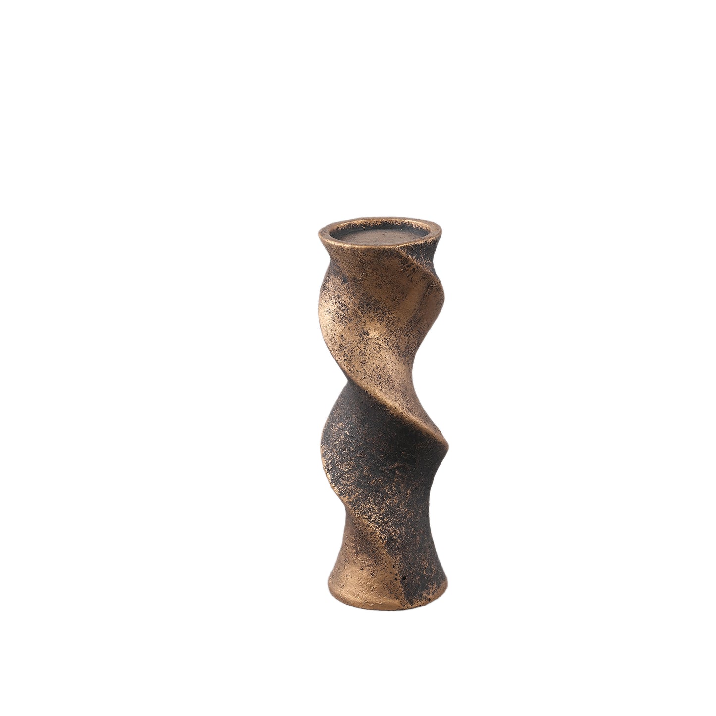 Bryah Zwart En Goud Cement Kandelaar Twist S Set Van 8 - 8 Sets 30x10x10 cm