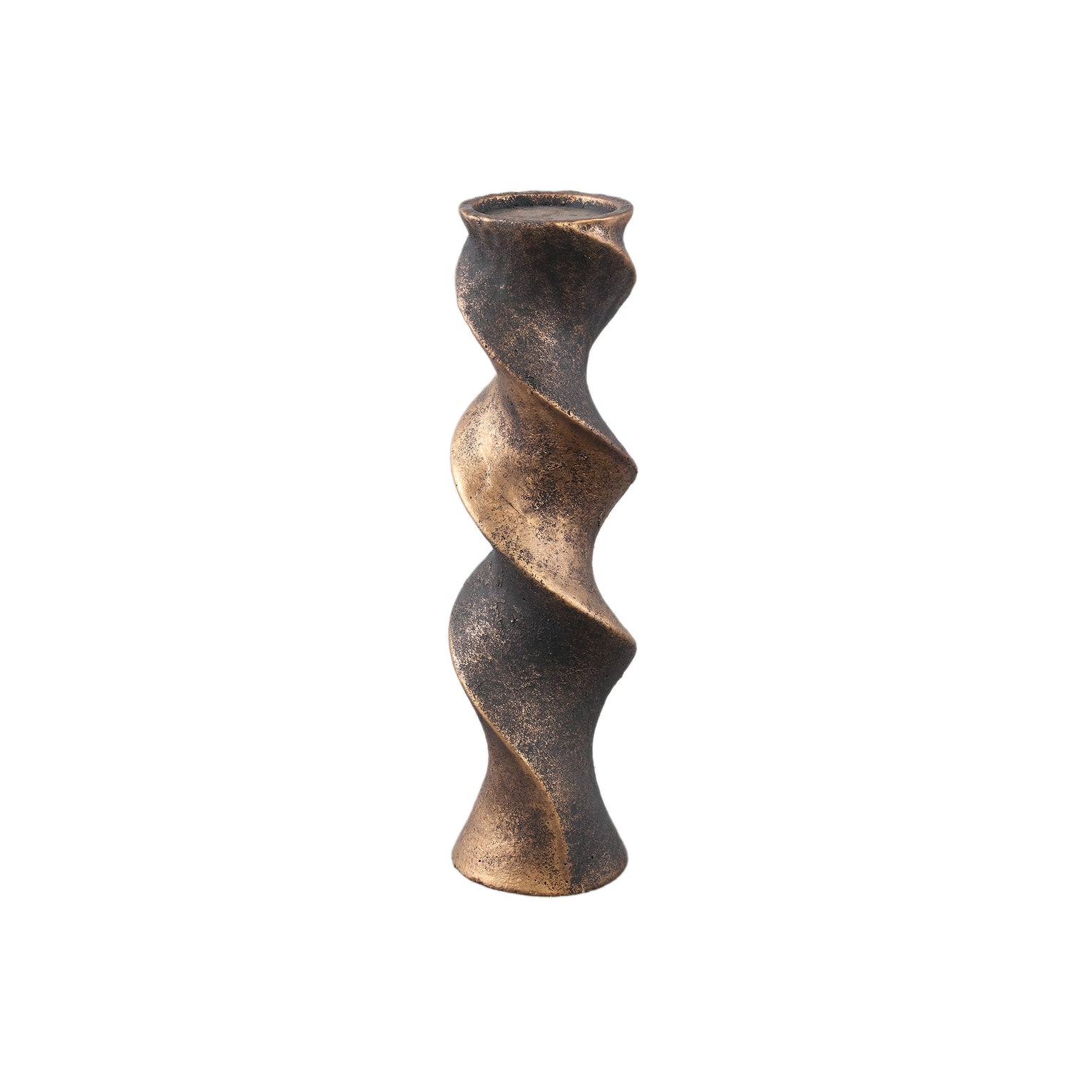 Bryah Zwart En Goud Cement Kandelaar Twist M Set Van 2 - 2 Sets 50x14x14 cm