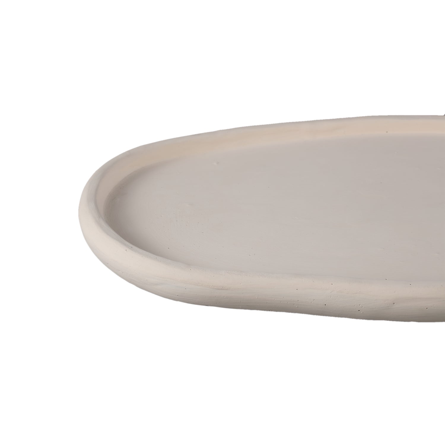 Tammy Crème Cement Organische Schaal Op Voet L - Set Van 2 - 2 Sets 7x39x34 cm