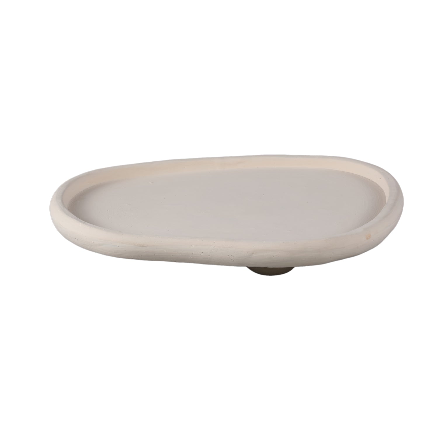 Tammy Crème Cement Organische Schaal Op Voet L - Set Van 2 - 2 Sets 7x39x34 cm