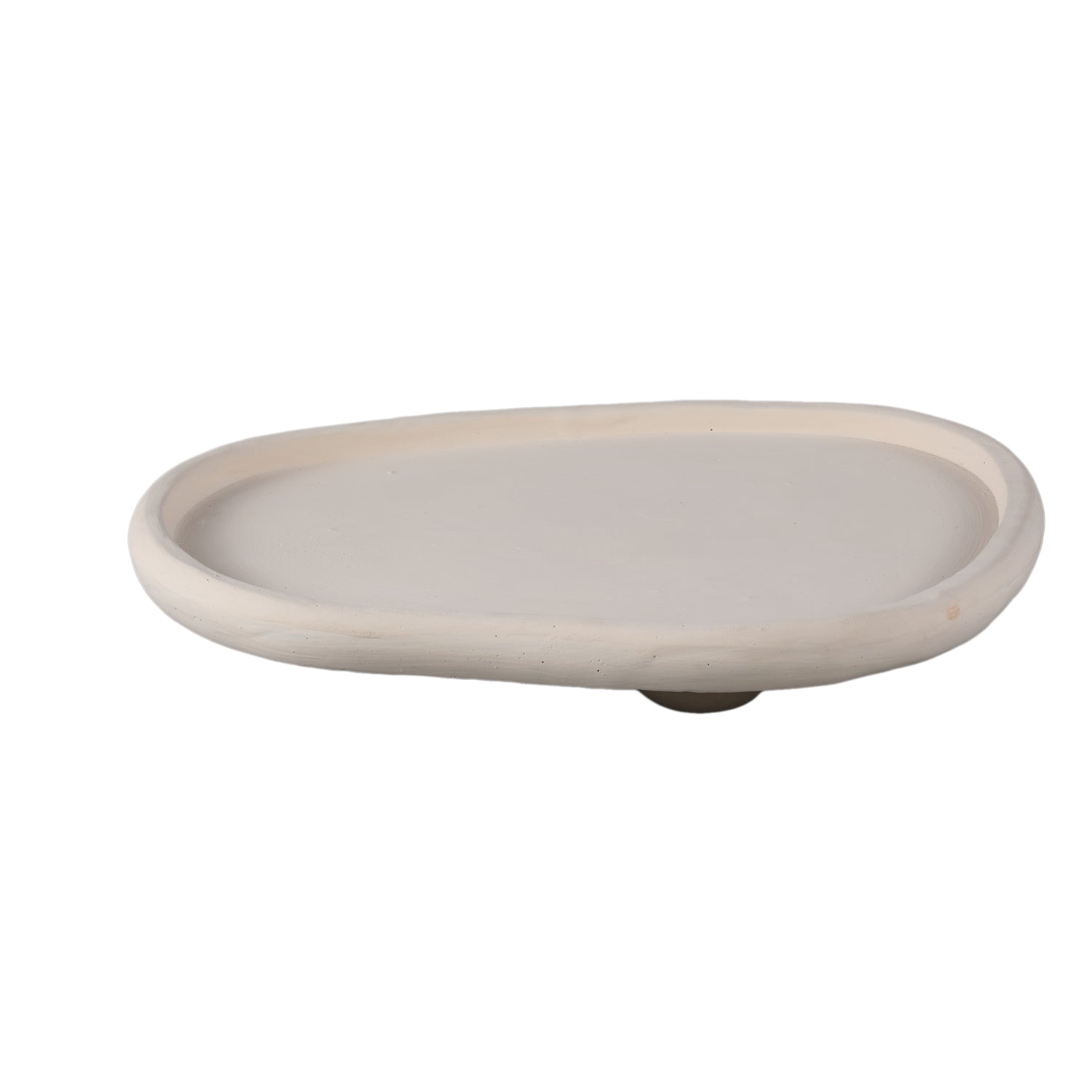 Tammy Crème Cement Organische Schaal Op Voet L - Set Van 2 - 2 Sets 7x39x34 cm